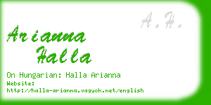 arianna halla business card